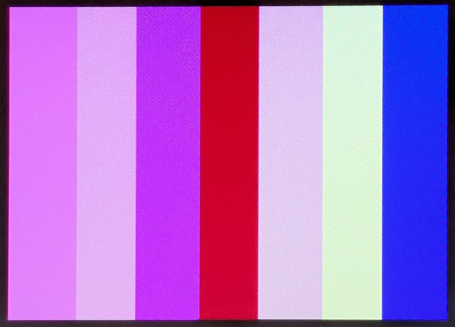 A discolored capture of color bars